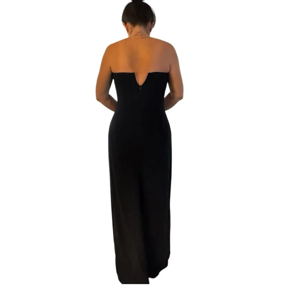 Vintage Bob Mackie Elegant Black Strapless Evening Dress NWT